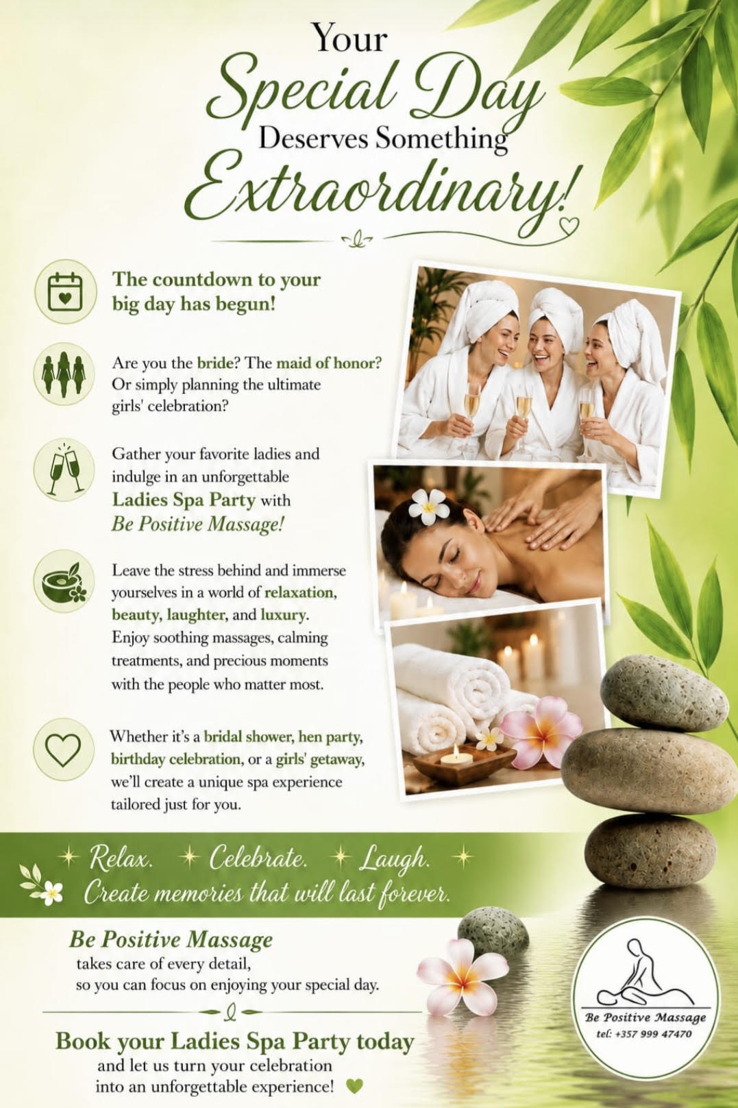 Ladies spa party at Be Positive - Massage
